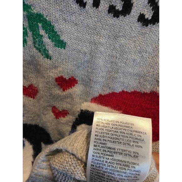 H&M Divided Penguin Ugly Christmas Sweater XS Womens Gray Holiday Party Pullover - Picture 4 of 5